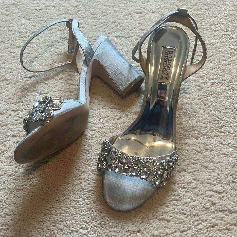 Badgley Mischka wedding shoes. Worn once, comfy beautiful in great condition!
